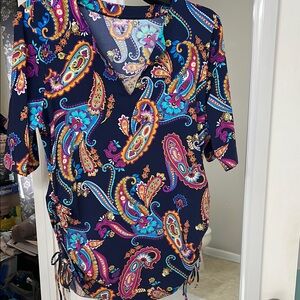 Paisley print Land’s End size medium swim shirt